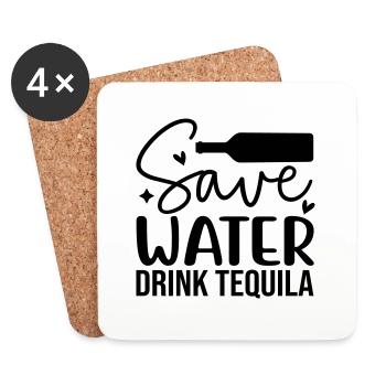 Save water drink tequila - Coasters (set of 4) - white - Front