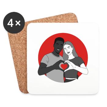 Liebe ist Liebe - Untersetzer (4er-Set) - Weiß - Vorne