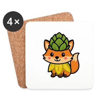 Bud fox - Coasters (set of 4) - white - Front