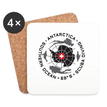 Antarktis Taucher Logo - Untersetzer (4er-Set) - Weiß - Vorne