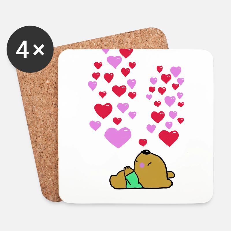 Träume von der Liebe - Untersetzer (4er-Set) - Weiß