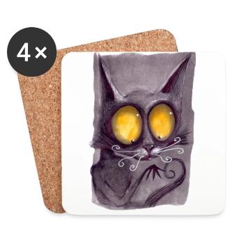 Serial Cat 23 - Coasters (set of 4) - white - Front