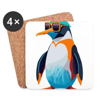 Révolution des pingouins - Dessous de verre (lot de 4) - blanc - Devant