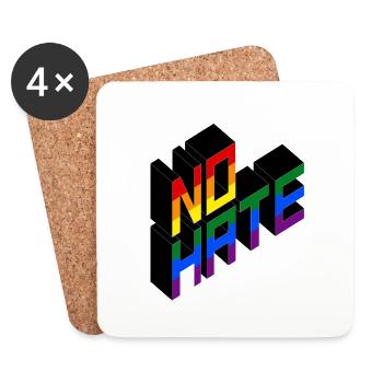 NO HATE - Untersetzer (4er-Set) - Weiß - Vorne