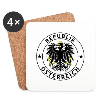 Österreich - Untersetzer (4er-Set) - Weiß - Vorne