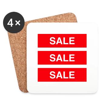 Sale Sale Sale - Coloured - Coasters (set of 4) - white - Front