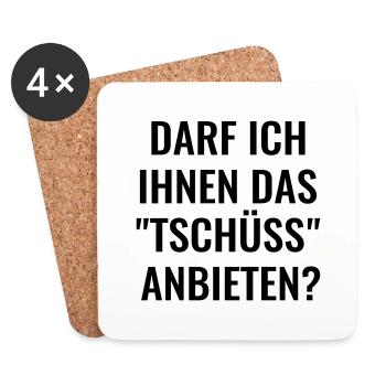 genervt Lustige freche Sprüche Tschüss anbieten - Untersetzer (4er-Set) - Weiß - Vorne