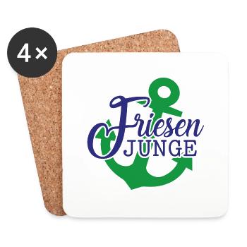 Friesen Junge - Untersetzer (4er-Set) - Weiß - Vorne