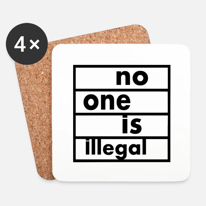No one is illegal - Untersetzer (4er-Set) - Weiß