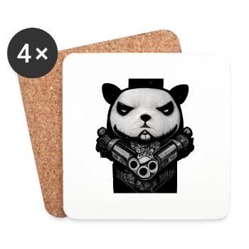 Panda du pouvoir - Dessous de verre (lot de 4) - blanc - Devant