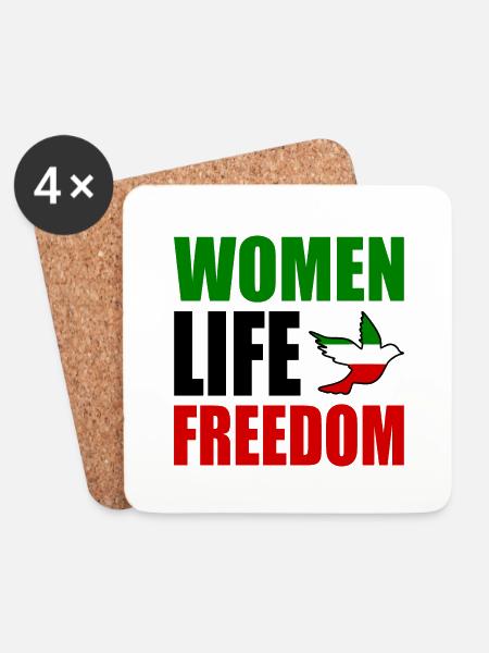 Women life freedom - Untersetzer (4er-Set) - Weiß