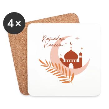 Ramadan Kareem/Islamic motif - Coasters (set of 4) - white - Front