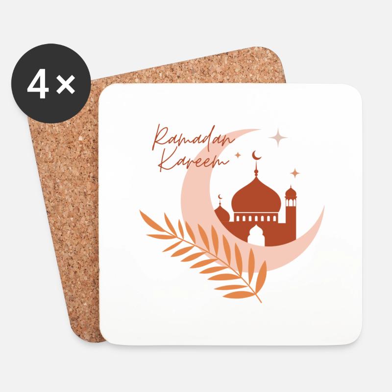 Ramadan Kareem/Islamisches Motiv - Untersetzer (4er-Set) - Weiß