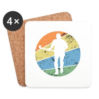 Field hockey hockey player "retro hockey star" - Coasters (set of 4) - white - Front
