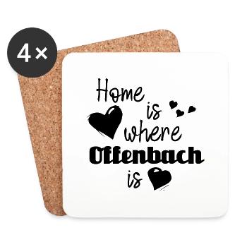 Zuhause in Offenbach - Home is where Offenbach is - Untersetzer (4er-Set) - Weiß - Vorne