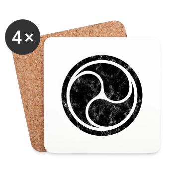 Triple Yin Yang, Tao, Zen Buddhismus, Tibet, Japan - Untersetzer (4er-Set) - Weiß - Vorne