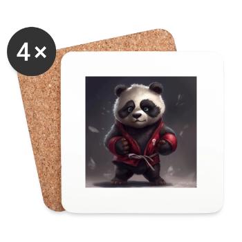 nebulastar liebenswerter Troll-Panda MMA - Untersetzer (4er-Set) - Weiß - Vorne