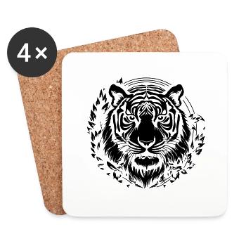 tiger - Untersetzer (4er-Set) - Weiß - Vorne