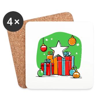Weihnachtsgeschenke & Dekorationen - Untersetzer (4er-Set) - Weiß - Vorne