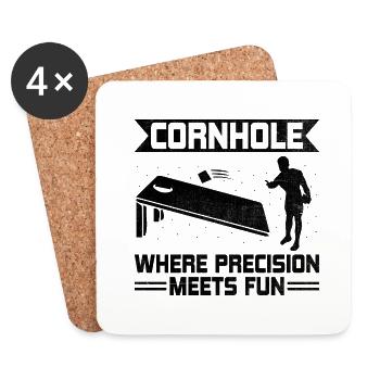 Cornhole Spieler Cornhole Sport Lustig Cornhole Be - Untersetzer (4er-Set) - Weiß - Vorne