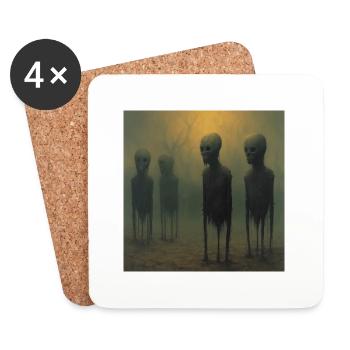 scary horror surrealizm - Untersetzer (4er-Set) - Weiß - Vorne