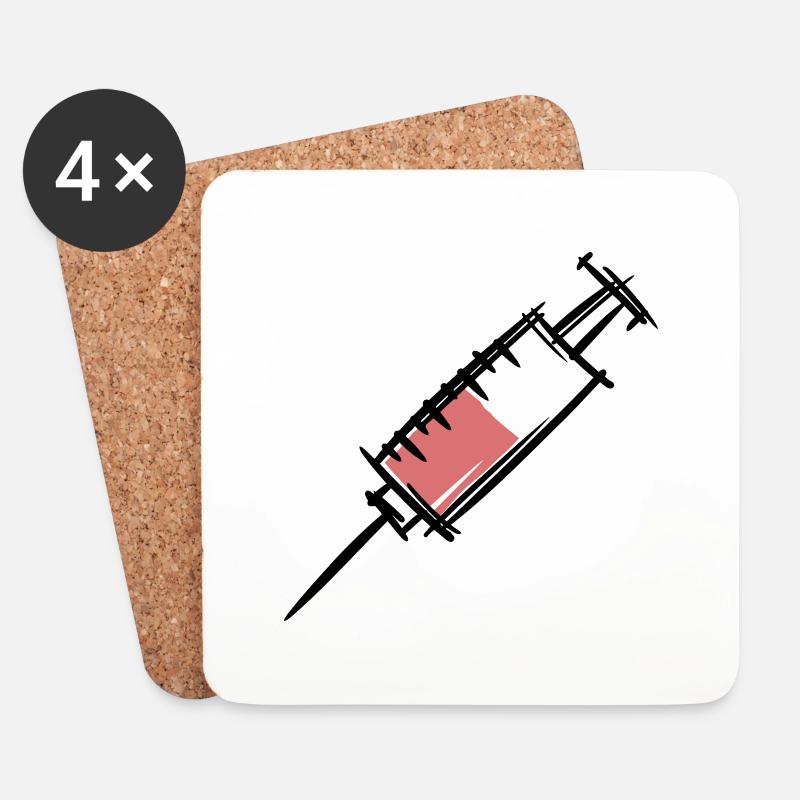 Volle Spritze, Injektion. Krankenschwester / Arzt. - Untersetzer (4er-Set) - Weiß