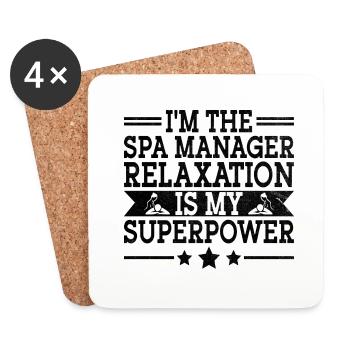 SPA-Manager Job Wellness Lustiges SPA-Management Sayi - Untersetzer (4er-Set) - Weiß - Vorne