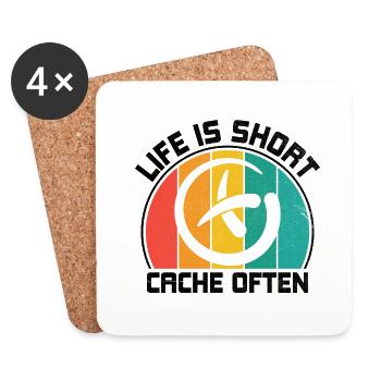 Geocaching Geocache Funny Geocacher Geocacher Sayi - Coasters (set of 4) - white - Front