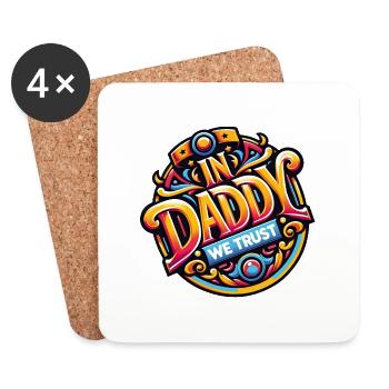 Unserem Papa vertrauen wir - Papa ist der Beste - Untersetzer (4er-Set) - Weiß - Vorne