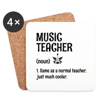 Music Teacher Same As A Normal Teacher Just Much C - Coasters (set of 4) - white - Front