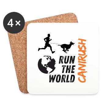 Canicross run the world - Dessous de verre (lot de 4) - blanc - Devant