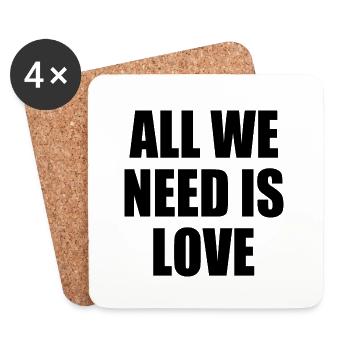 all we need is love - Dessous de verre (lot de 4) - blanc - Devant