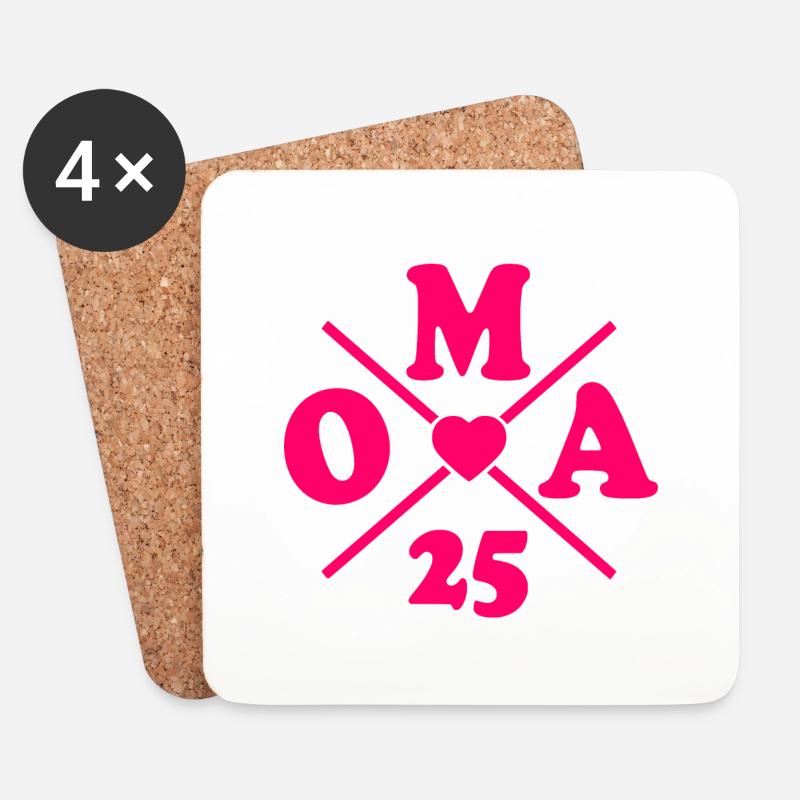Oma 2025 - Untersetzer (4er-Set) - Weiß
