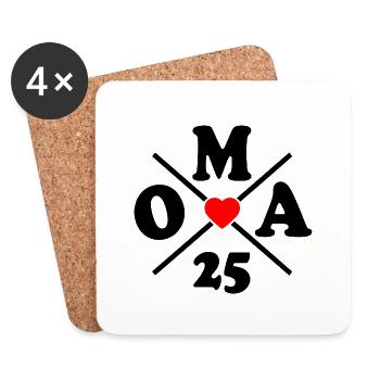Oma 2025 - Untersetzer (4er-Set) - Weiß - Vorne