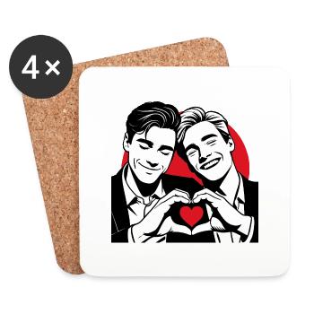 Liebe ist Liebe - Untersetzer (4er-Set) - Weiß - Vorne