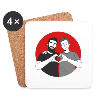 Liebe ist Liebe - Untersetzer (4er-Set) - Weiß - Vorne