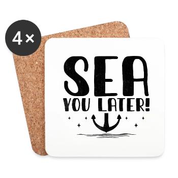 Meer Sie später Paddelboot - Untersetzer (4er-Set) - Weiß - Vorne