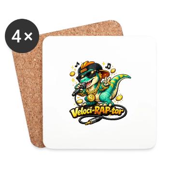 Veloci-Rap-Tor - Untersetzer (4er-Set) - Weiß - Vorne