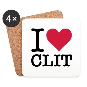 I love clitoris - Coasters (set of 4) - white - Front