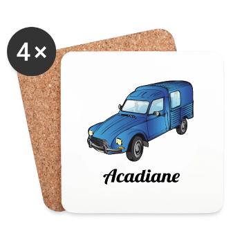 Acadiane bleu - Dessous de verre (lot de 4) - blanc - Devant