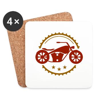 Moto - motorbike - Machine - Lifestyle - Dessous de verre (lot de 4) - blanc - Devant
