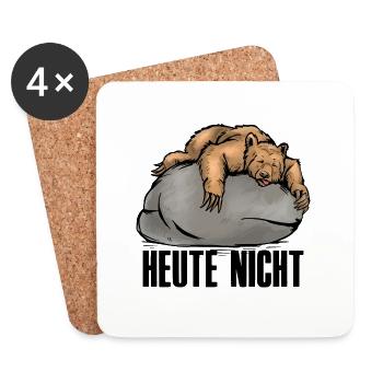 Bären Office Heute Nicht Kollege Motivation Bär - Untersetzer (4er-Set) - Weiß - Vorne