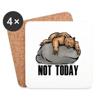 Bears Office Today Not Colleague Motivation Bear - Coasters (set of 4) - white - Front