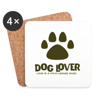 Dog Lover i love dogs animal style - Untersetzer (4er-Set) - Weiß - Vorne