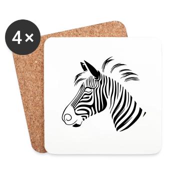 Zebra - Coasters (set of 4) - white - Front