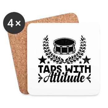 Drum Corps Marching Band Drum Corp Music Percussio - Coasters (set of 4) - white - Front
