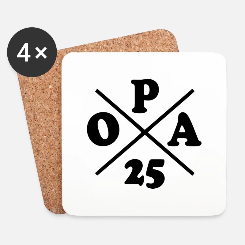 Opa 2025 - Untersetzer (4er-Set) - Weiß