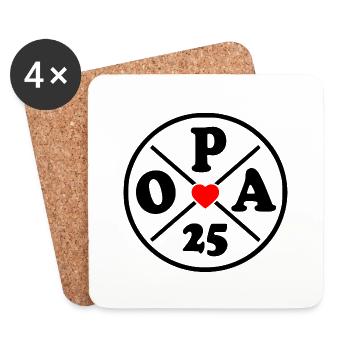 Opa 2025 - Untersetzer (4er-Set) - Weiß - Vorne
