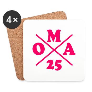 Oma 2025 - Untersetzer (4er-Set) - Weiß - Vorne