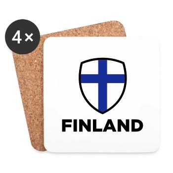 Nationalflagge von Finnland - Untersetzer (4er-Set) - Weiß - Vorne